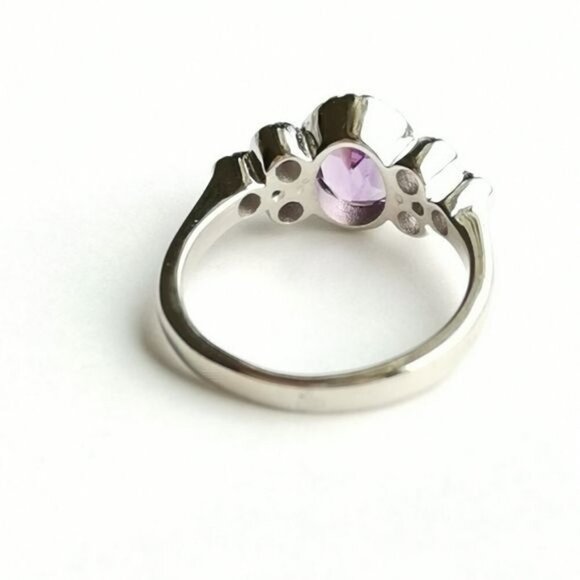 Amethyst multi gemstone sterling silver ring size 7 - Picture 2 of 5